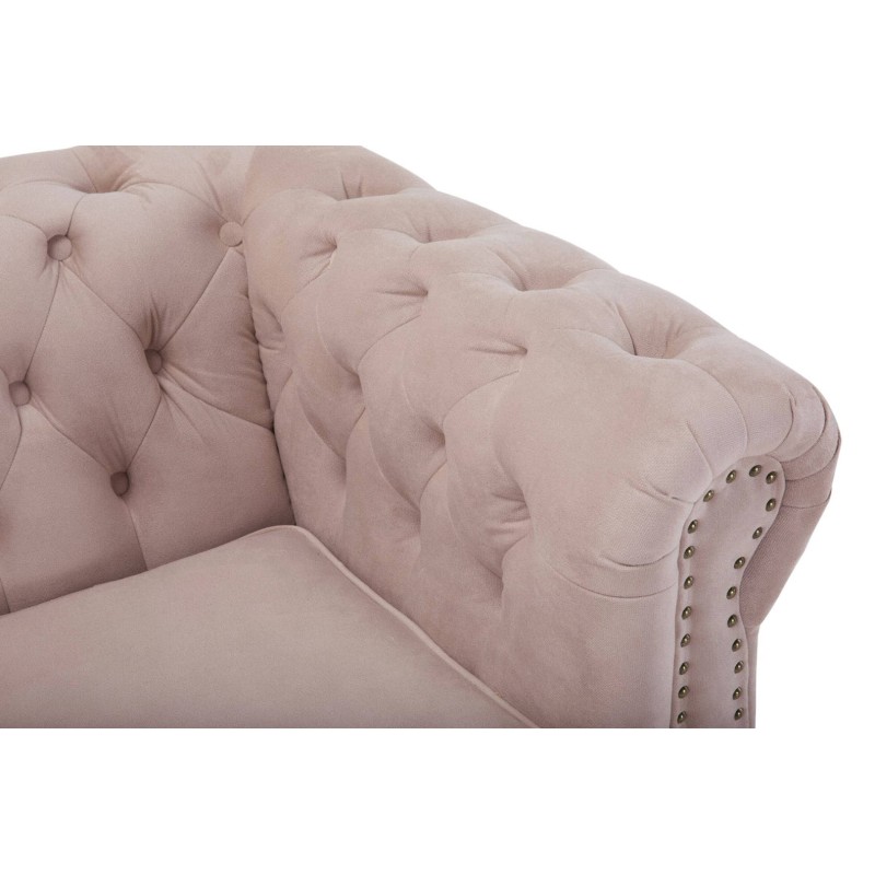 Chesterfiled Deluxe Καναπές 4θέσιος Βελούδο Ροζ Γιασεμί 238×86×80cm