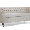 Chesterfield Deluxe 3-θέσιoς Κυρτός Καναπές Βελούδο Μπεζ 230x86x80cm 