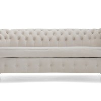 Chesterfield Deluxe 3-θέσιoς Κυρτός Καναπές Βελούδο Μπεζ 230x86x80cm
