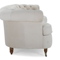 Chesterfield Deluxe 3-θέσιoς Κυρτός Καναπές Βελούδο Μπεζ 230x86x80cm