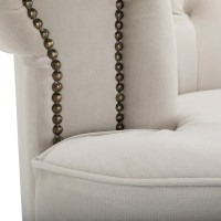 Chesterfield Deluxe 3-θέσιoς Κυρτός Καναπές Βελούδο Μπεζ 230x86x80cm