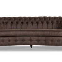 Chesterfield Deluxe 3-θέσιoς Κυρτός Καναπές Vintage Όψη Δέρματος Σκούρο Καφέ 230x86x80cm
