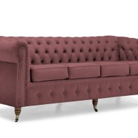 Chesterfiled Deluxe Καναπές 4θέσιος Βελούδο Σάπιο Μήλο 238×86×80cm