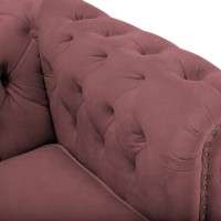 Chesterfiled Deluxe Καναπές 4θέσιος Βελούδο Σάπιο Μήλο 238×86×80cm