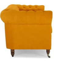 Chesterfiled Deluxe Καναπές 4θέσιος Βελούδο Μουσταρδί 238×86×80cm