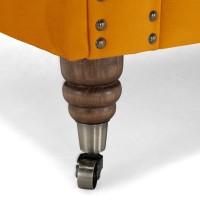 Chesterfiled Deluxe Καναπές 4θέσιος Βελούδο Μουσταρδί 238×86×80cm