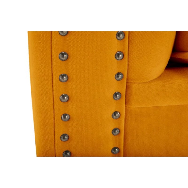 Chesterfiled Deluxe Καναπές 4θέσιος Βελούδο Μουσταρδί 238×86×80cm