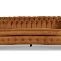 Chesterfield Deluxe 3-θέσιoς Κυρτός Καναπές Vintage Όψη Δέρματος Καφέ-Κονιάκ 230x86x80cm