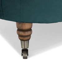 Chesterfield Deluxe 3-θέσιoς Κυρτός Καναπές Βελούδο Πετρόλ 230x86x80cm