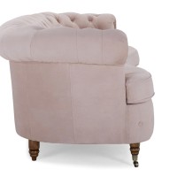 Chesterfield Deluxe 3-θέσιoς Κυρτός Καναπές Βελούδο Ροζ Γιασεμί 230x86x80cm