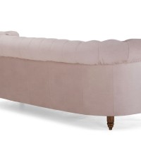 Chesterfield Deluxe 3-θέσιoς Κυρτός Καναπές Βελούδο Ροζ Γιασεμί 230x86x80cm