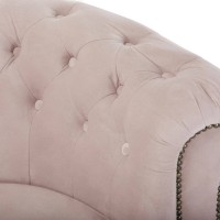 Chesterfield Deluxe 3-θέσιoς Κυρτός Καναπές Βελούδο Ροζ Γιασεμί 230x86x80cm