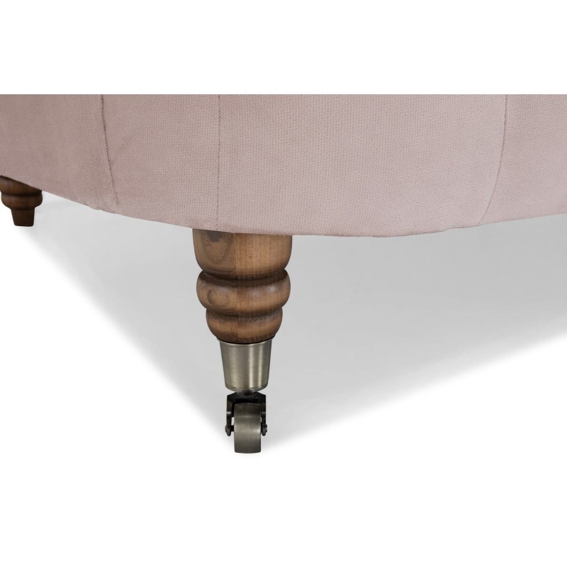 Chesterfield Deluxe 3-θέσιoς Κυρτός Καναπές Βελούδο Ροζ Γιασεμί 230x86x80cm