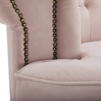 Chesterfield Deluxe 3-θέσιoς Κυρτός Καναπές Βελούδο Ροζ Γιασεμί 230x86x80cm