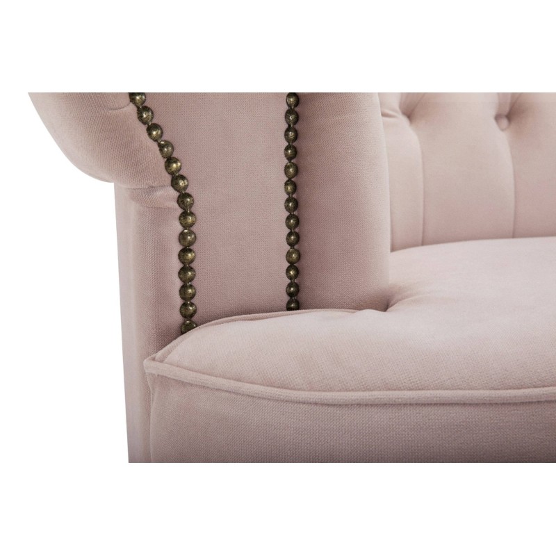 Chesterfield Deluxe 3-θέσιoς Κυρτός Καναπές Βελούδο Ροζ Γιασεμί 230x86x80cm