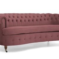 Chesterfield Deluxe 3-θέσιoς Κυρτός Καναπές Βελούδο Σάπιο Μήλο 230x86x80cm
