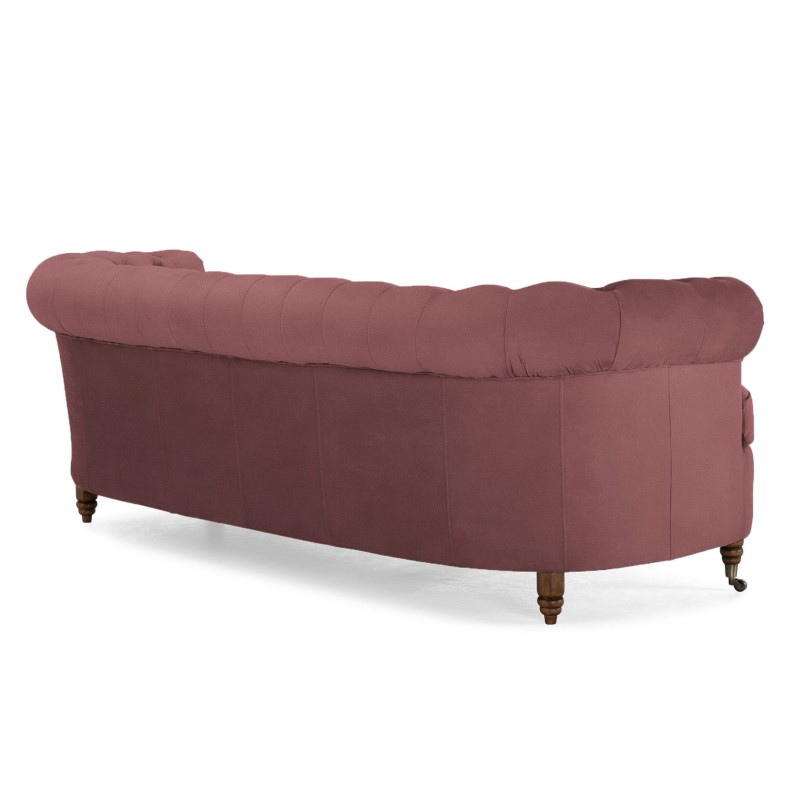 Chesterfield Deluxe 3-θέσιoς Κυρτός Καναπές Βελούδο Σάπιο Μήλο 230x86x80cm