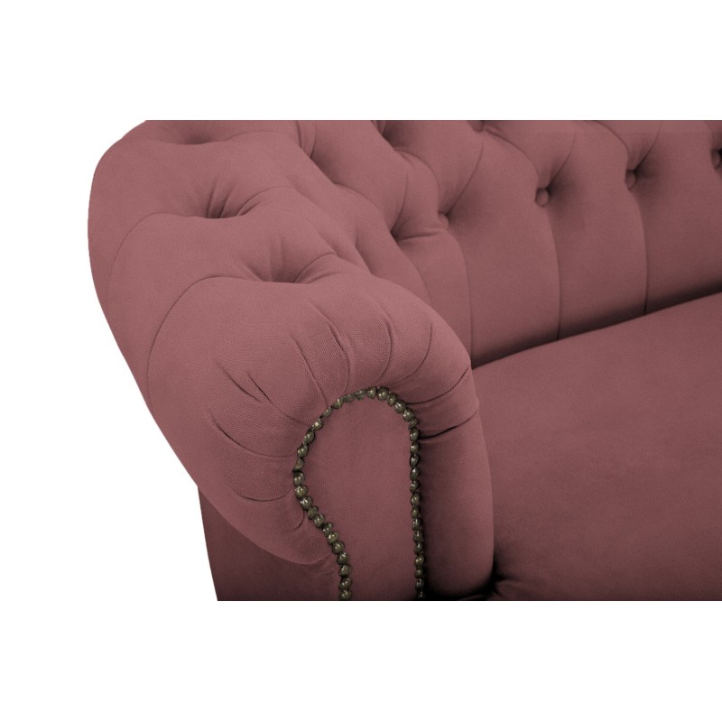 Chesterfield Deluxe 3-θέσιoς Κυρτός Καναπές Βελούδο Σάπιο Μήλο 230x86x80cm