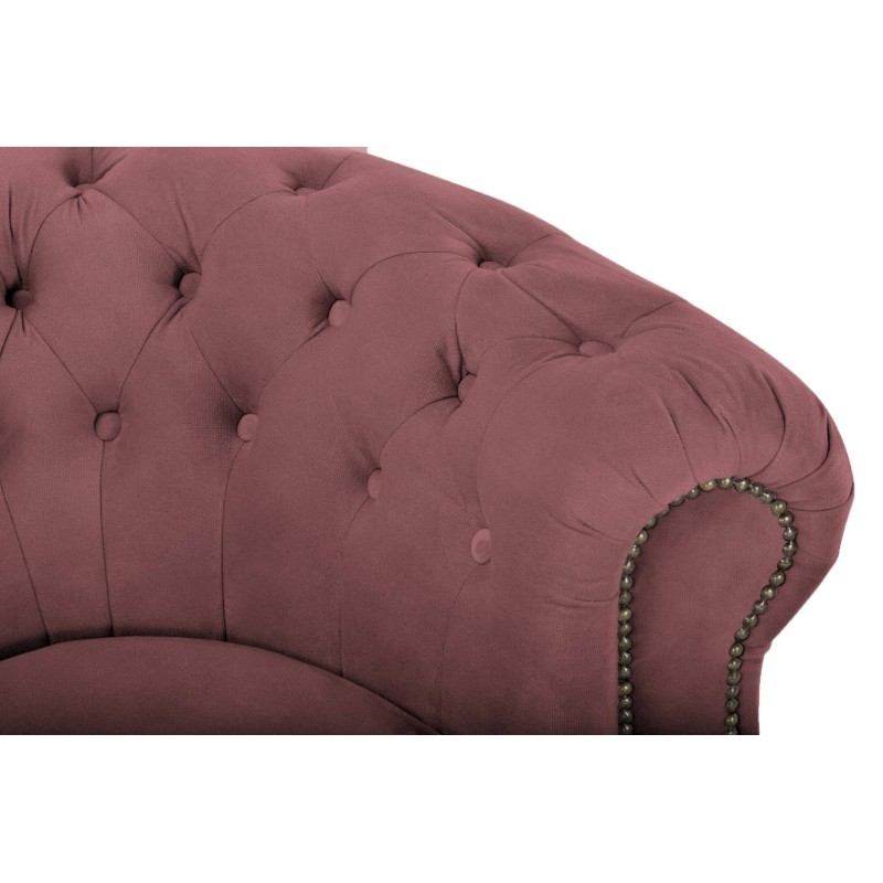 Chesterfield Deluxe 3-θέσιoς Κυρτός Καναπές Βελούδο Σάπιο Μήλο 230x86x80cm