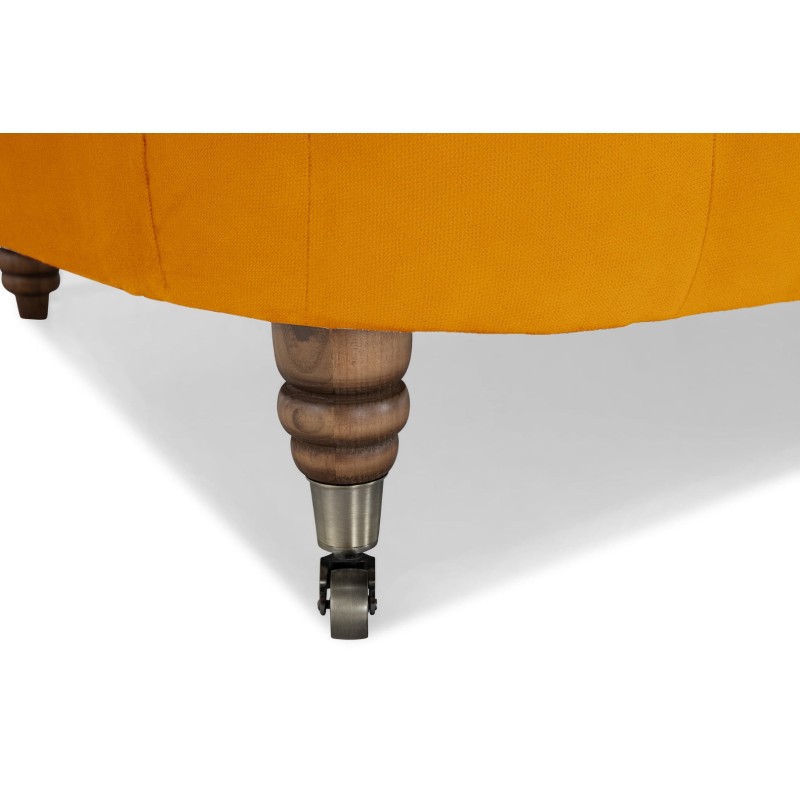 Chesterfield Deluxe 3-θέσιoς Κυρτός Καναπές Βελούδο Μουσταρδί 230x86x80cm
