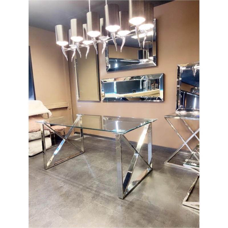 Τραπέζι Τραπεζαρίας Cross Chrome 160x90x75