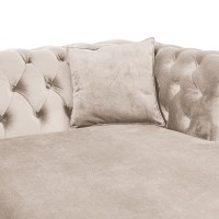 Γωνιακός Καναπές Κρεβάτι Crista Chesterfield  σε Μπέζ βελούδο 245x175x85cm