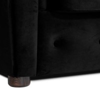 Γωνιακός Καναπές Κρεβάτι Crista Chesterfield  σε Μαύρο βελούδο 245x175x85cm
