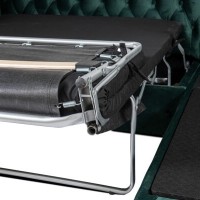 Γωνιακός Καναπές Κρεβάτι Crista Chesterfield  σε Σκούρο Πράσινο βελούδο 245x175x85cm