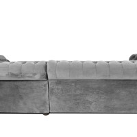 Γωνιακός Καναπές Κρεβάτι Crista Chesterfield  σε Ανοιχτό Γκρι βελούδο 245x175x85cm