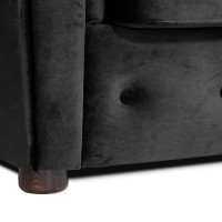 Γωνιακός Καναπές Κρεβάτι Crista Chesterfield  σε Σκούρο Γκρί βελούδο 245x175x85cm