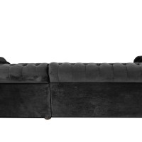 Γωνιακός Καναπές Κρεβάτι Crista Chesterfield  σε Σκούρο Γκρί βελούδο 245x175x85cm