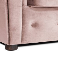 Γωνιακός Καναπές Κρεβάτι Crista Chesterfield  σε Ροζ Γιασεμί βελούδο 245x175x85cm