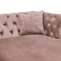 Γωνιακός Καναπές Κρεβάτι Crista Chesterfield  σε Ροζ Γιασεμί βελούδο 245x175x85cm