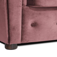 Γωνιακός Καναπές Κρεβάτι Crista Chesterfield  σε Ρόζ βελούδο 245x175x85cm