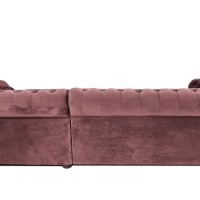 Γωνιακός Καναπές Κρεβάτι Crista Chesterfield  σε Ρόζ βελούδο 245x175x85cm