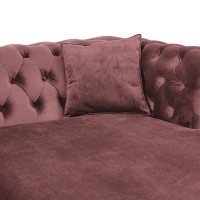 Γωνιακός Καναπές Κρεβάτι Crista Chesterfield  σε Ρόζ βελούδο 245x175x85cm