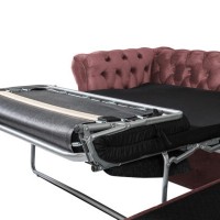 Γωνιακός Καναπές Κρεβάτι Crista Chesterfield  σε Ρόζ βελούδο 245x175x85cm