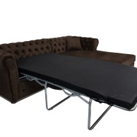Γωνιακός Καναπές Κρεβάτι Crista Chesterfield  σε Vintage Καφε 245x175x85cm
