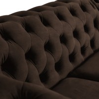 Γωνιακός Καναπές Κρεβάτι Crista Chesterfield  σε Vintage Καφε 245x175x85cm