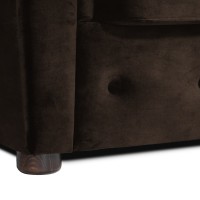 Γωνιακός Καναπές Κρεβάτι Crista Chesterfield  σε Vintage Καφε 245x175x85cm