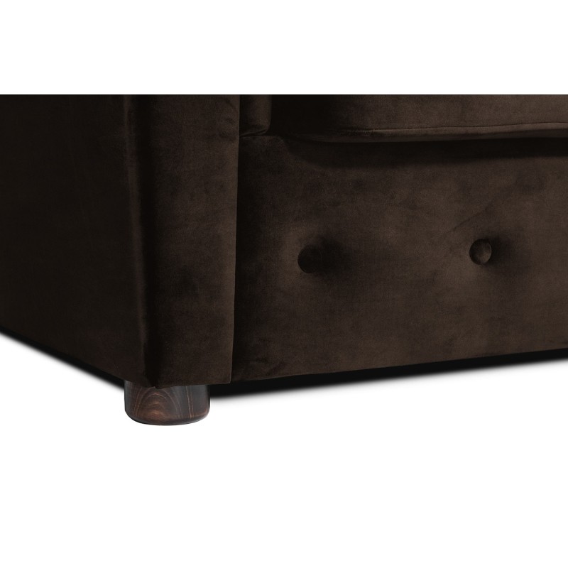 Γωνιακός Καναπές Κρεβάτι Crista Chesterfield  σε Vintage Καφε 245x175x85cm