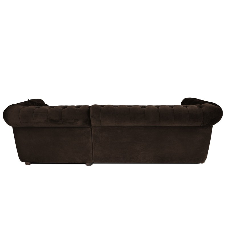 Γωνιακός Καναπές Κρεβάτι Crista Chesterfield  σε Vintage Καφε 245x175x85cm