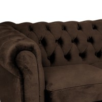 Γωνιακός Καναπές Κρεβάτι Crista Chesterfield  σε Vintage Καφε 245x175x85cm