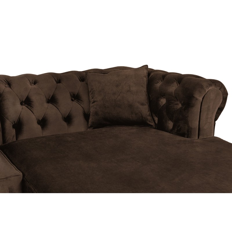 Γωνιακός Καναπές Κρεβάτι Crista Chesterfield  σε Vintage Καφε 245x175x85cm