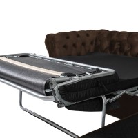 Γωνιακός Καναπές Κρεβάτι Crista Chesterfield  σε Vintage Καφε 245x175x85cm
