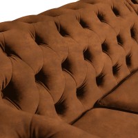 Γωνιακός Καναπές Κρεβάτι Crista Chesterfield  σε Vintage Κονιάκ 245x175x85cm