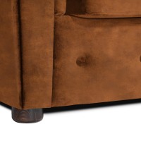Γωνιακός Καναπές Κρεβάτι Crista Chesterfield  σε Vintage Κονιάκ 245x175x85cm