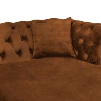 Γωνιακός Καναπές Κρεβάτι Crista Chesterfield  σε Vintage Κονιάκ 245x175x85cm