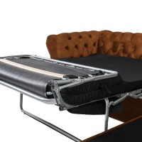Γωνιακός Καναπές Κρεβάτι Crista Chesterfield  σε Vintage Κονιάκ 245x175x85cm