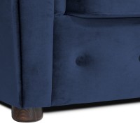 Γωνιακός Καναπές Κρεβάτι Crista Chesterfield  σε Μπλέ βελούδο 245x175x85cm